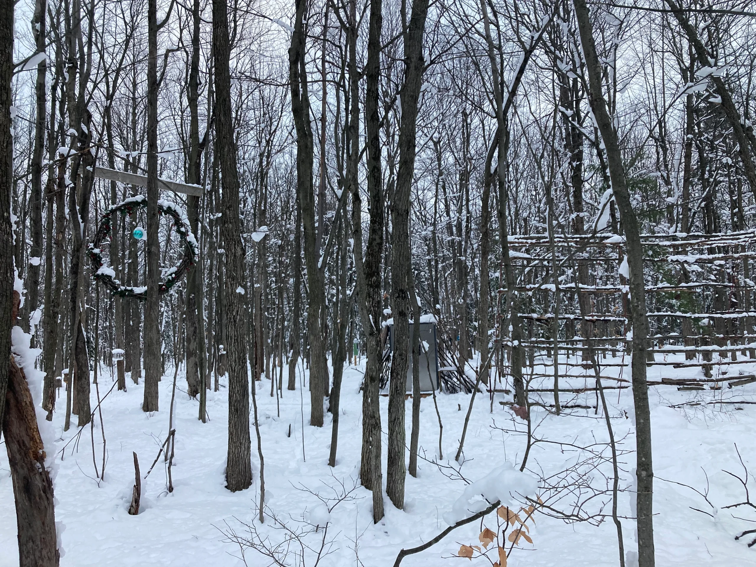 Paysage hivernal de notre club privé dans la forêt.